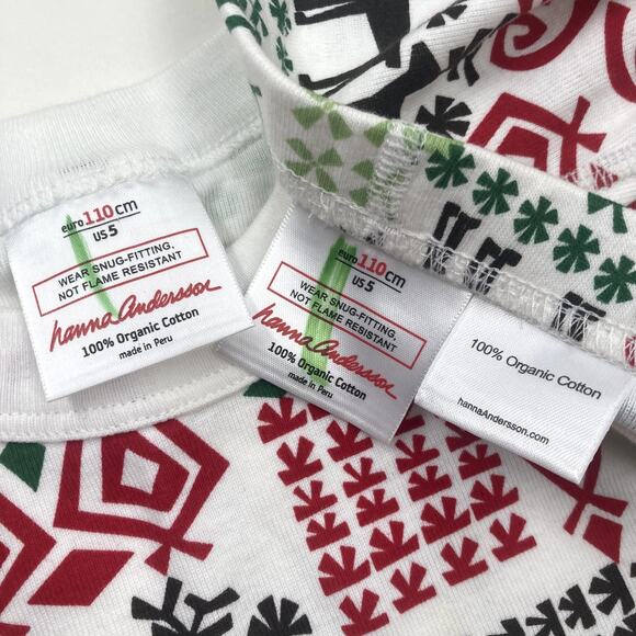 Hanna Andersson Holiday Reindeer Long John Pajamas - 5 or 110 - Picture 7 of 11